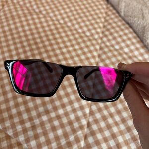 Stella McCartney Black Sunglasses with Pink Lenses